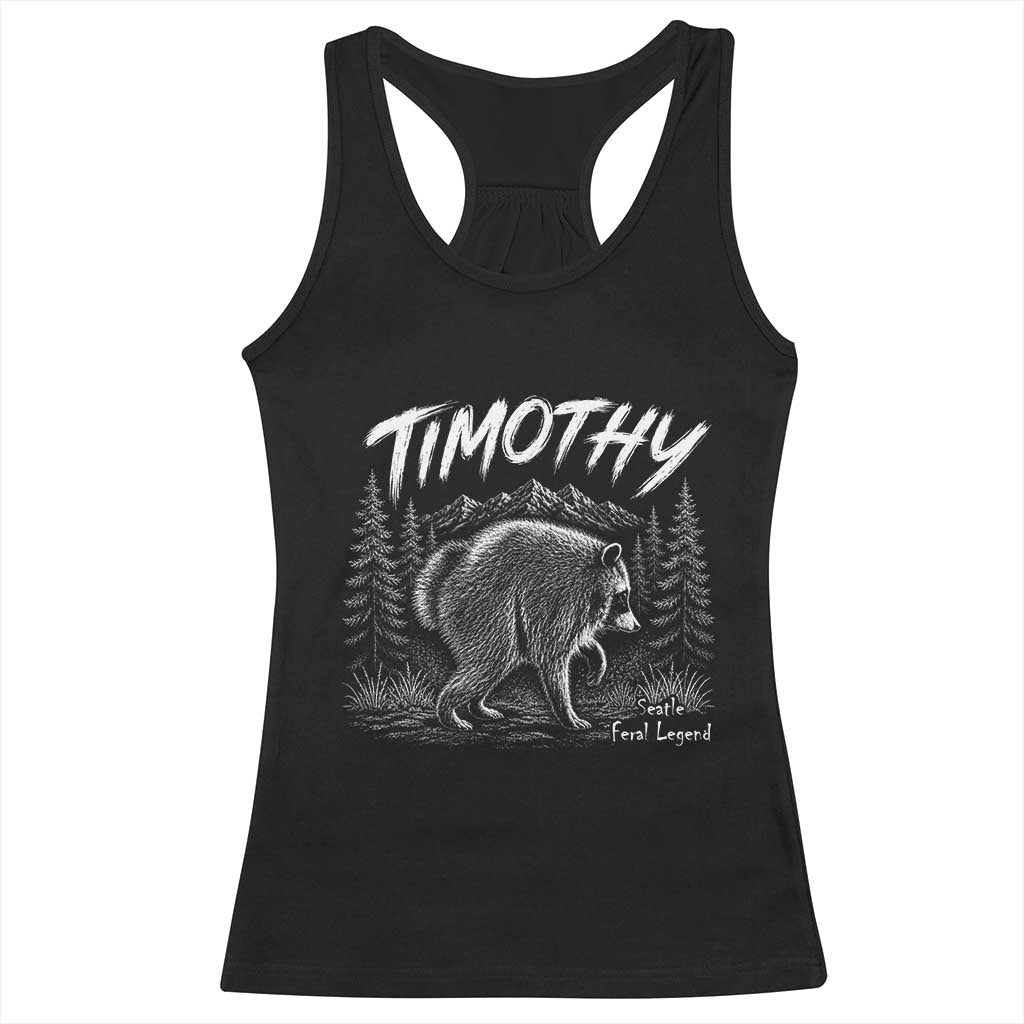 Jimothy Raccoon Seattle Feral Legend Meme Racerback Tank Top Cute Trash Panda Viral Animal Lover Gift