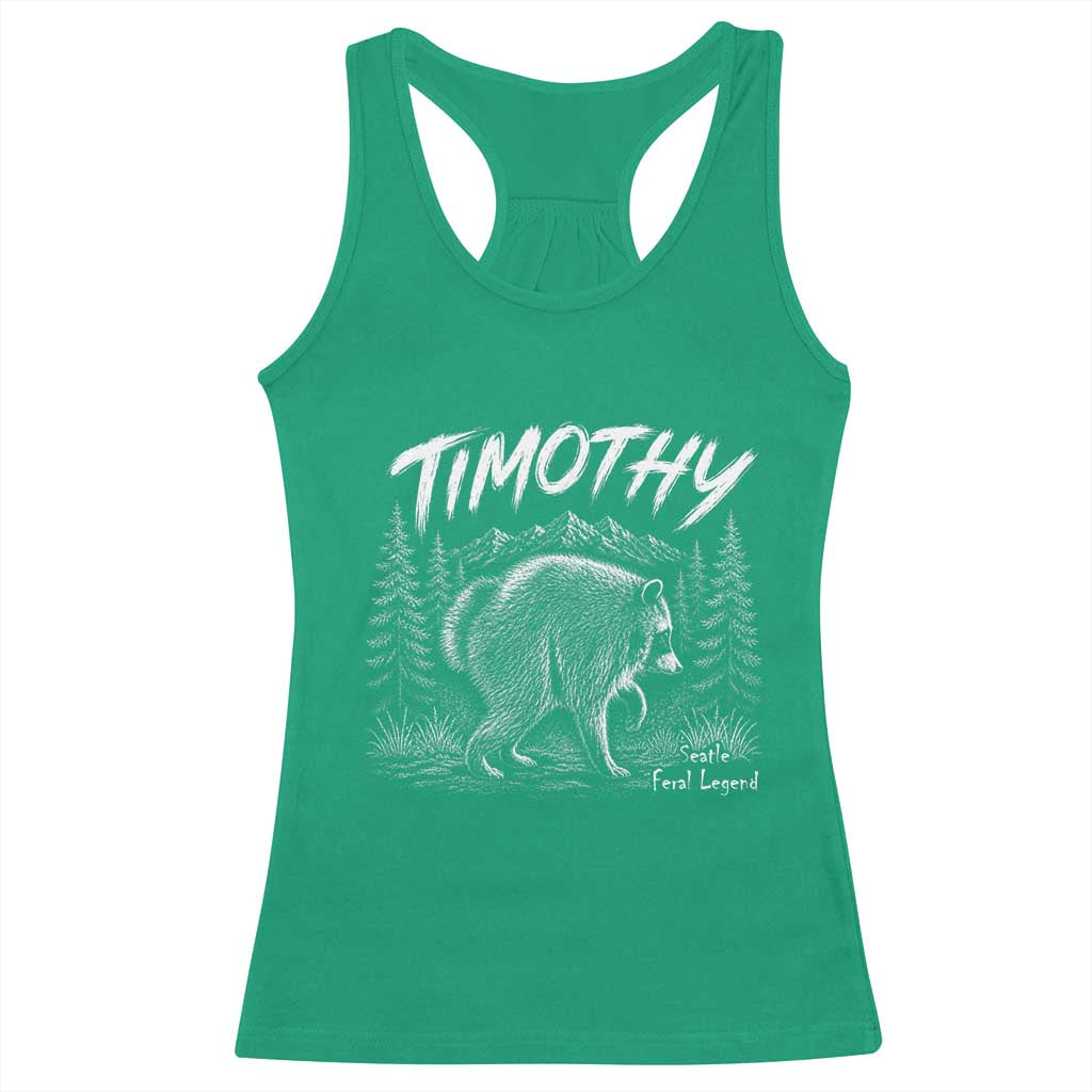 Jimothy Raccoon Seattle Feral Legend Meme Racerback Tank Top Cute Trash Panda Viral Animal Lover Gift