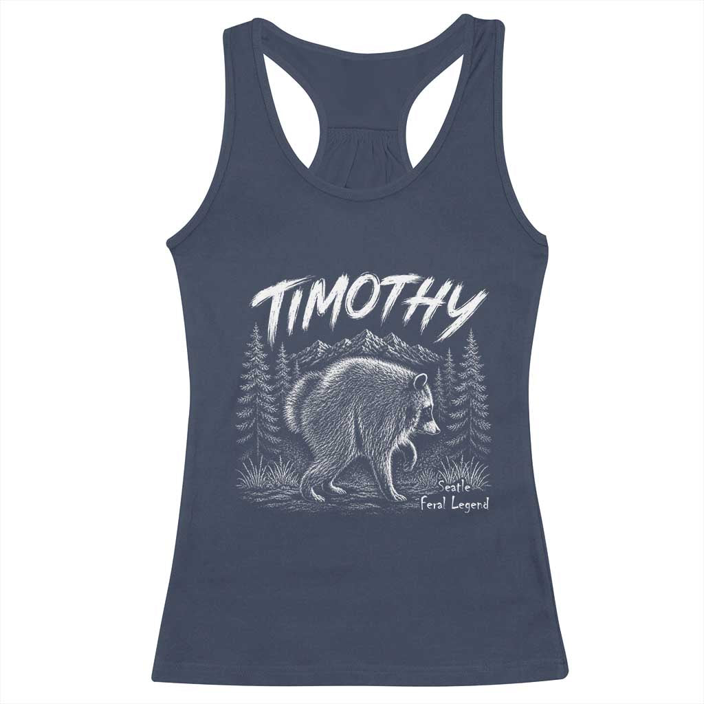 Jimothy Raccoon Seattle Feral Legend Meme Racerback Tank Top Cute Trash Panda Viral Animal Lover Gift