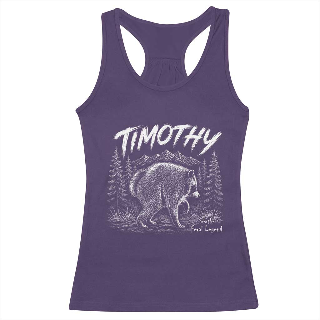 Jimothy Raccoon Seattle Feral Legend Meme Racerback Tank Top Cute Trash Panda Viral Animal Lover Gift