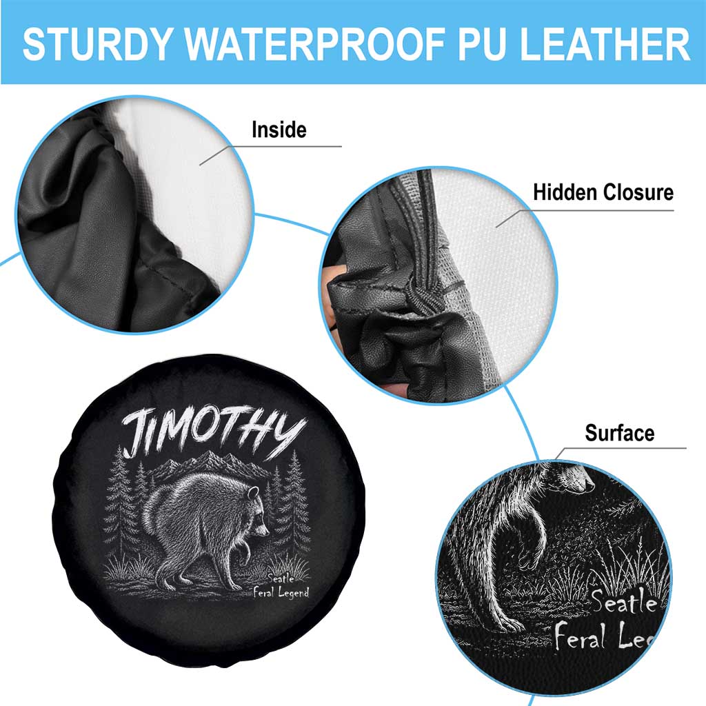Jimothy Raccoon Seattle Feral Legend Meme Spare Tire Cover Cute Trash Panda Viral Animal Lover Gift