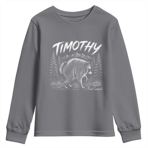Jimothy Raccoon Seattle Feral Legend Meme Youth Sweatshirt Cute Trash Panda Viral Animal Lover Gift