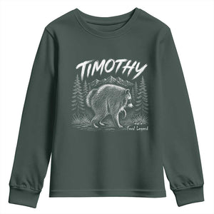 Jimothy Raccoon Seattle Feral Legend Meme Youth Sweatshirt Cute Trash Panda Viral Animal Lover Gift