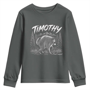 Jimothy Raccoon Seattle Feral Legend Meme Youth Sweatshirt Cute Trash Panda Viral Animal Lover Gift