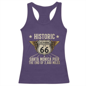 Route Highway 66 Historic California Santa Monica Pier Racerback Tank Top TS14 Purple Print Your Wear