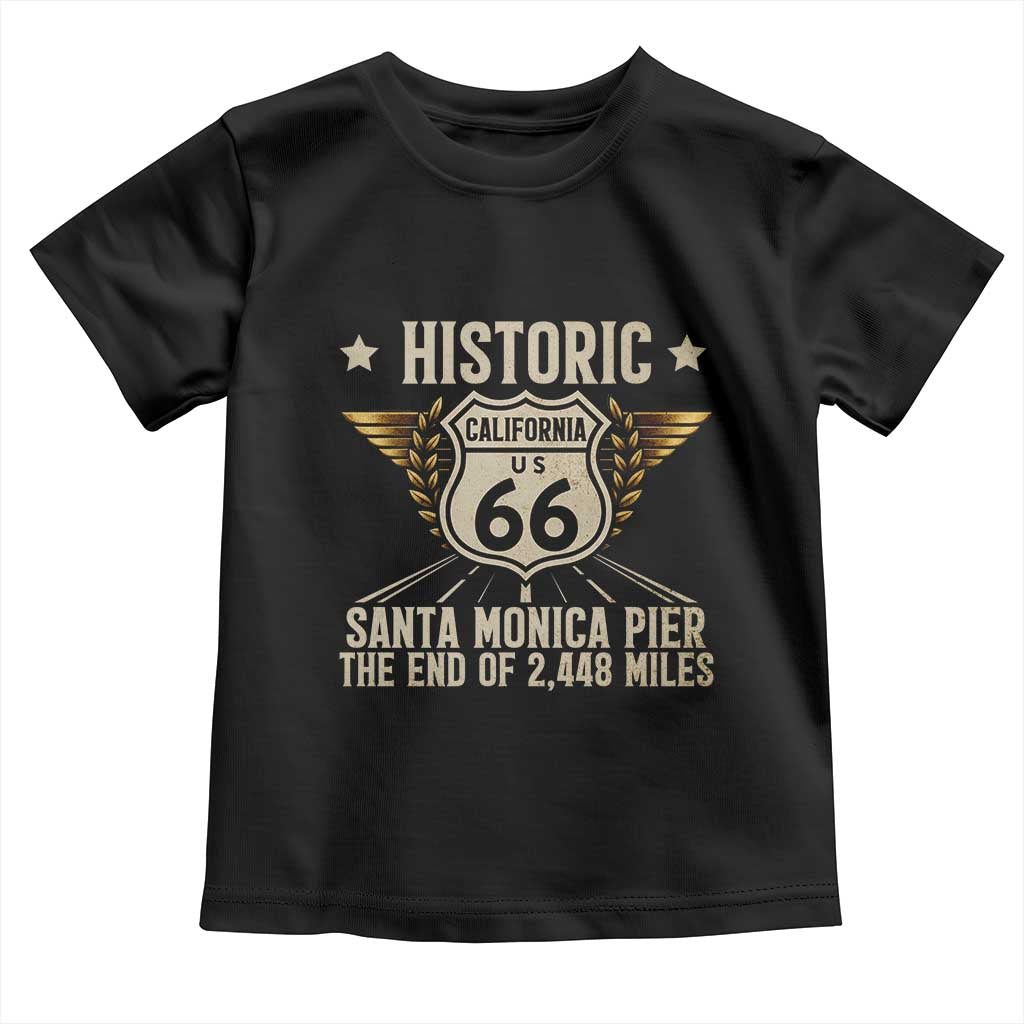 Route Highway 66 Historic California Santa Monica Pier Toddler T Shirt TS14 Black Print Your Wear