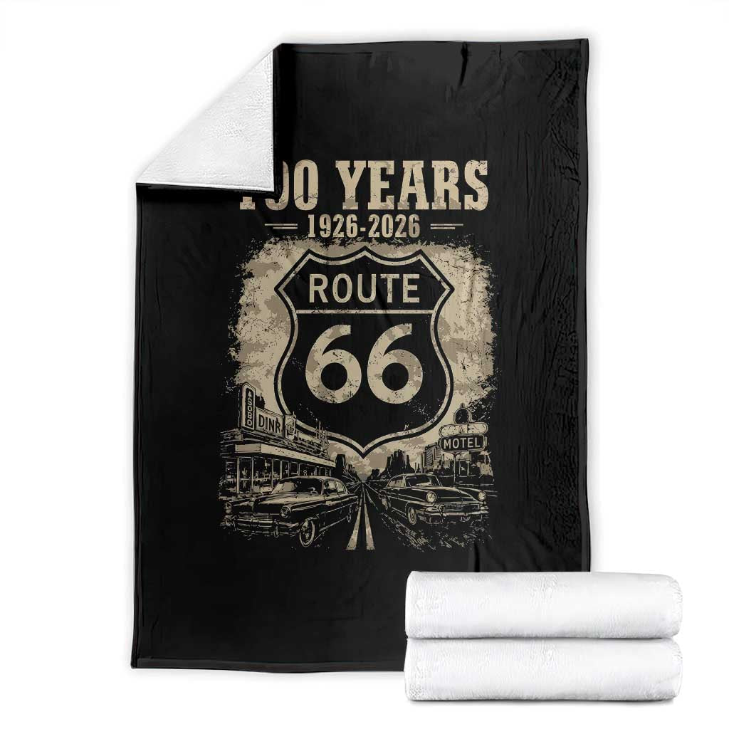 Route Highway 66 100 Year Centennial Anniversary Souvenir Throw Blanket TS14 Black Print Your Wear