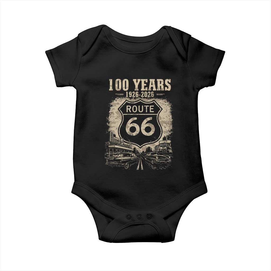 Route Highway 66 100 Year Centennial Anniversary Souvenir Baby Onesie TS14 Black Print Your Wear