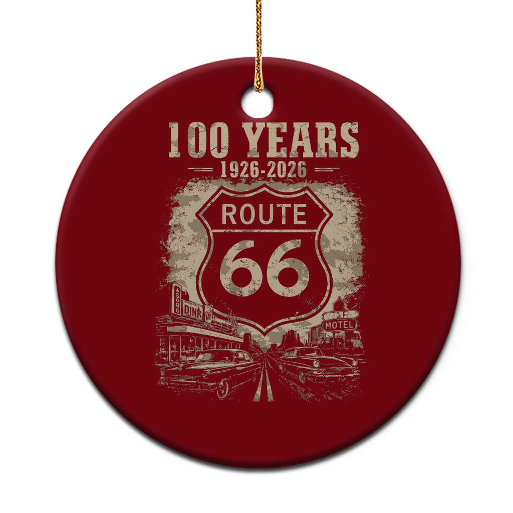 Route Highway 66 100 Year Centennial Anniversary Souvenir Ceramic Ornament TS14 1pc Red Print Your Wear