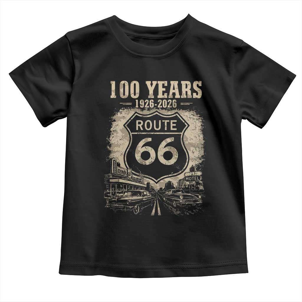 Route Highway 66 100 Year Centennial Anniversary Souvenir Toddler T Shirt TS14 Black Print Your Wear