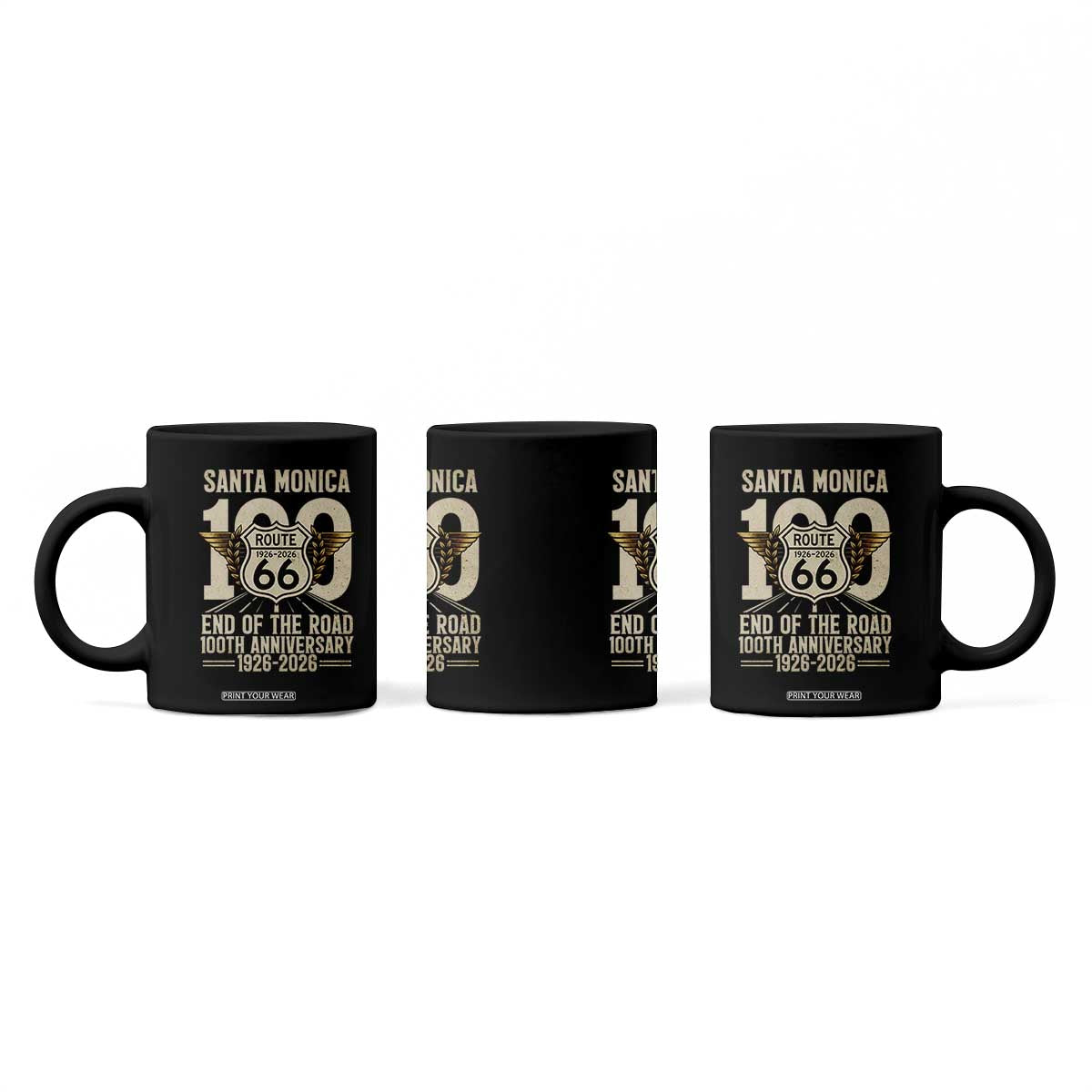 Route Highway 66 100 Year Centennial Anniversary Souvenir Coffee Mug Santa Monica End of the Road TS14 Print Your Wear