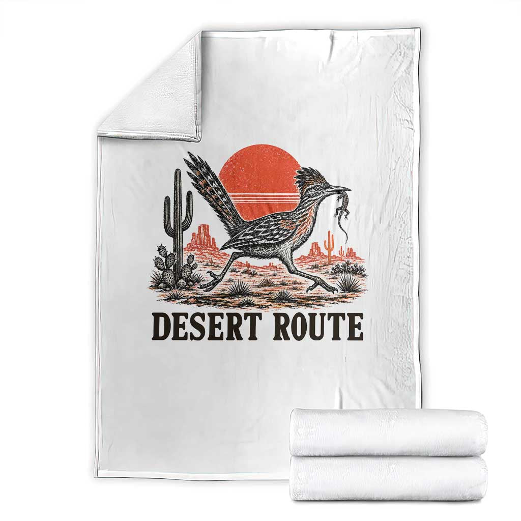 Arizona Roadrunner Bird Desert Landscape Cactus Throw Blanket TS14 White Print Your Wear