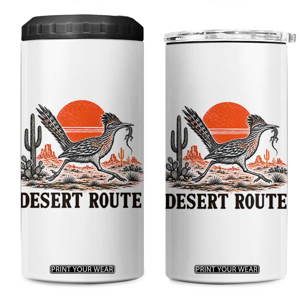 Arizona Roadrunner Bird Desert Landscape Cactus 4 in 1 Can Cooler Tumbler TS14 One Size: 16 oz White Print Your Wear
