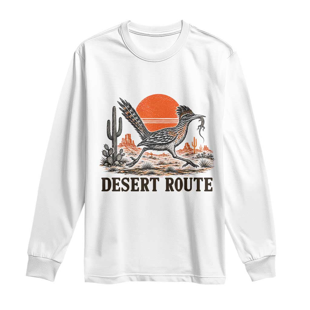 Arizona Roadrunner Bird Desert Landscape Cactus Long Sleeve Shirt TS14 White Print Your Wear