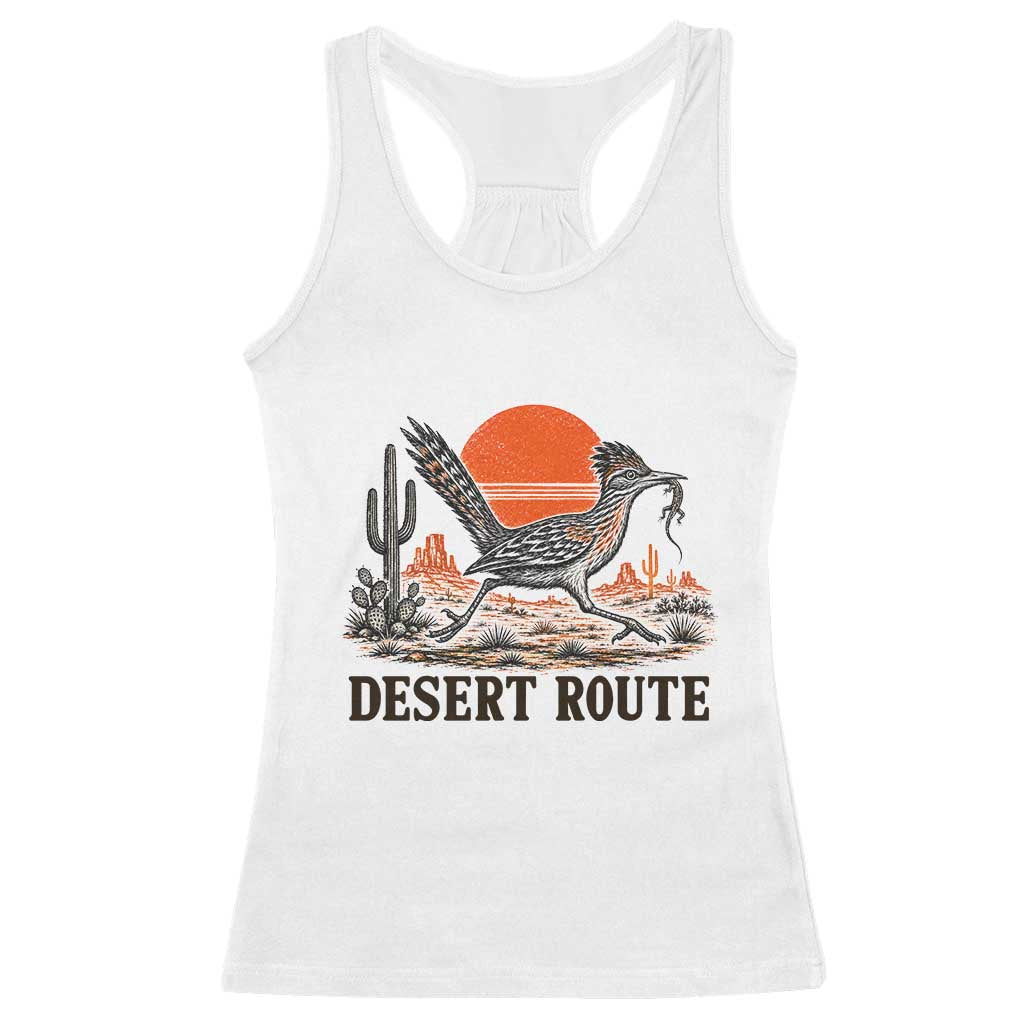 Arizona Roadrunner Bird Desert Landscape Cactus Racerback Tank Top TS14 White Print Your Wear