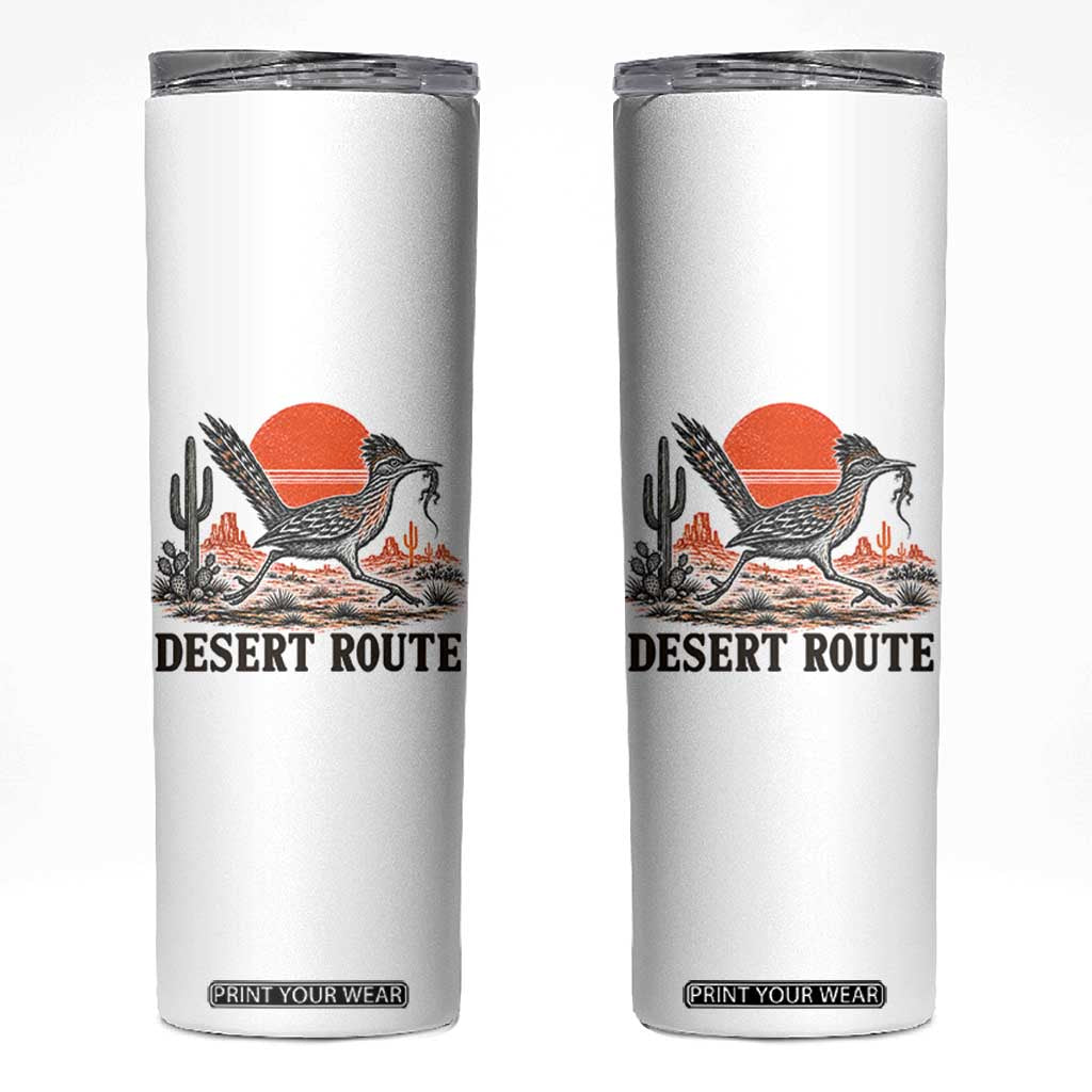 Arizona Roadrunner Bird Desert Landscape Cactus Skinny Tumbler TS14 White Print Your Wear