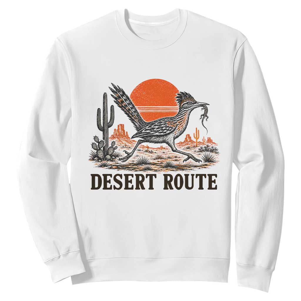 Arizona Roadrunner Bird Desert Landscape Cactus Sweatshirt TS14 White Print Your Wear