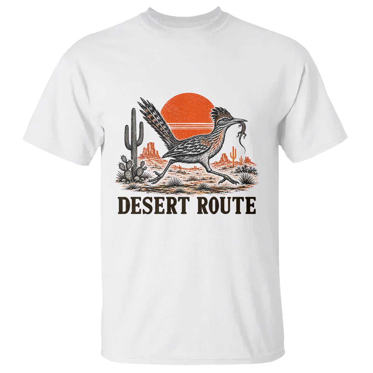 Arizona Roadrunner Bird Desert Landscape Cactus T Shirt TS14 White Print Your Wear