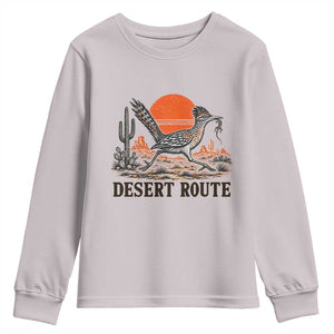 Arizona Roadrunner Bird Desert Landscape Cactus Youth Sweatshirt TS14 Ice Gray Print Your Wear