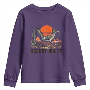 Arizona Roadrunner Bird Desert Landscape Cactus Youth Sweatshirt TS14 Purple Print Your Wear