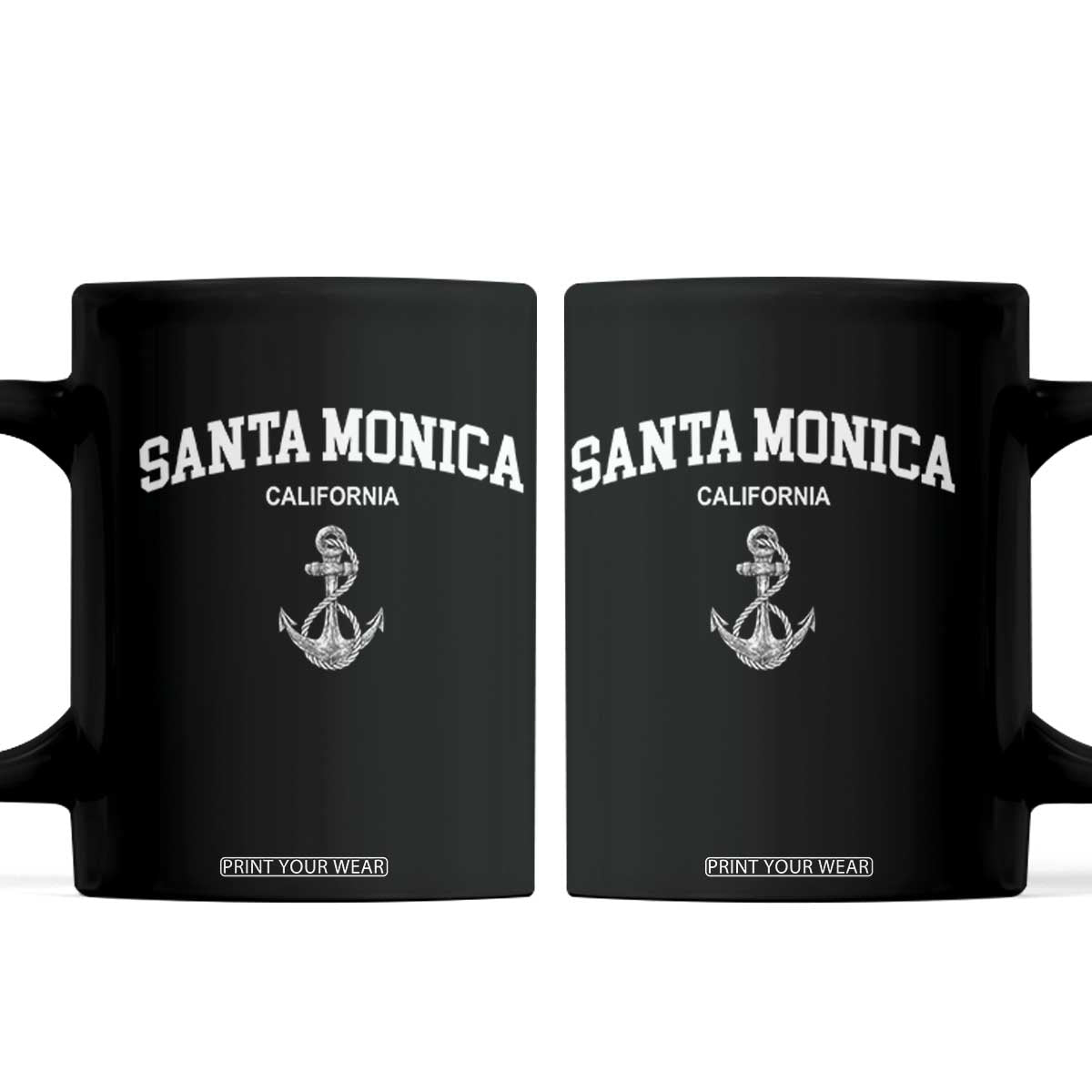 Santa Monica CA California Travel Souvenir Coffee Mug TS14 Black Print Your Wear