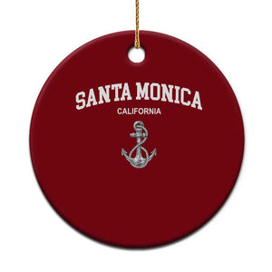 Santa Monica CA California Travel Souvenir Ceramic Ornament TS14 1pc Red Print Your Wear
