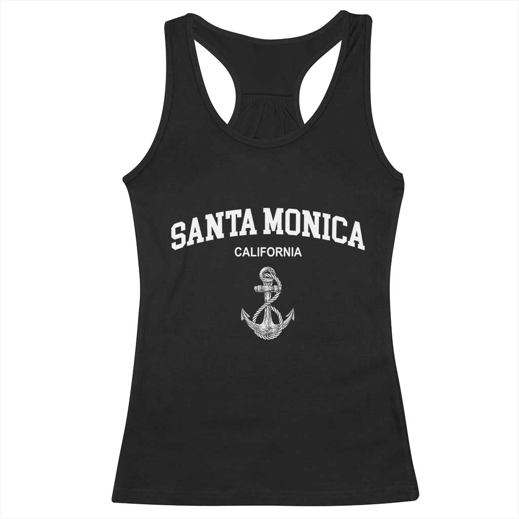 Santa Monica CA California Travel Souvenir Racerback Tank Top TS14 Black Print Your Wear