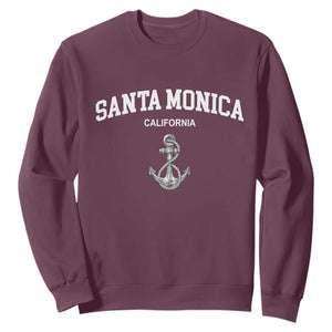 Santa Monica CA California Travel Souvenir Sweatshirt TS14 Maroon Print Your Wear