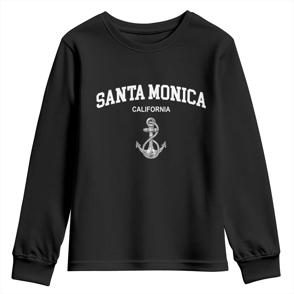 Santa Monica CA California Travel Souvenir Youth Sweatshirt TS14 Black Print Your Wear