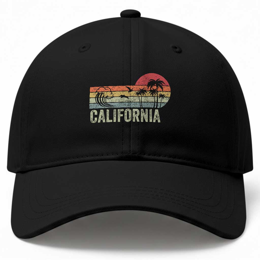 Retro California Beach Shirt, Vintage Cali Sunset Tee Baseball Cap TS14 Print Your Wear