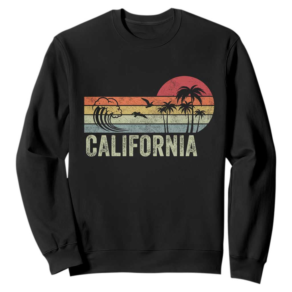 Retro California Beach Shirt, Vintage Cali Sunset Tee Sweatshirt TS14 Black Print Your Wear