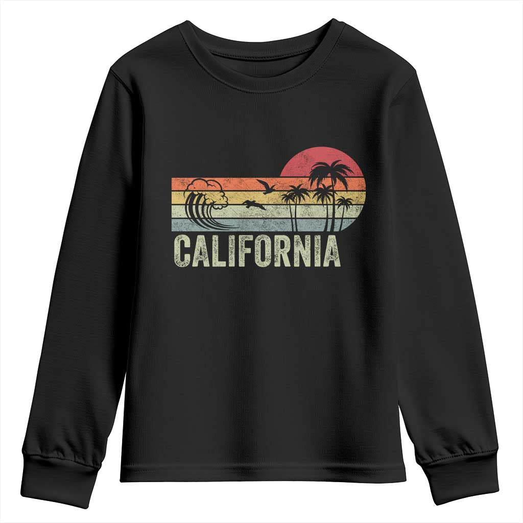 Retro California Beach Shirt, Vintage Cali Sunset Tee Youth Sweatshirt TS14 Black Print Your Wear