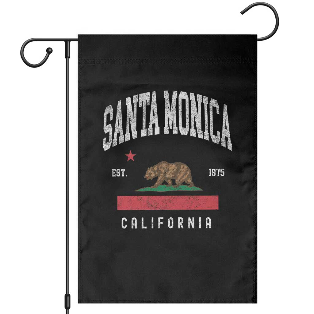 Santa Monica California Flag CA Vintage Established Sports Garden Flag TS14 Black Print Your Wear