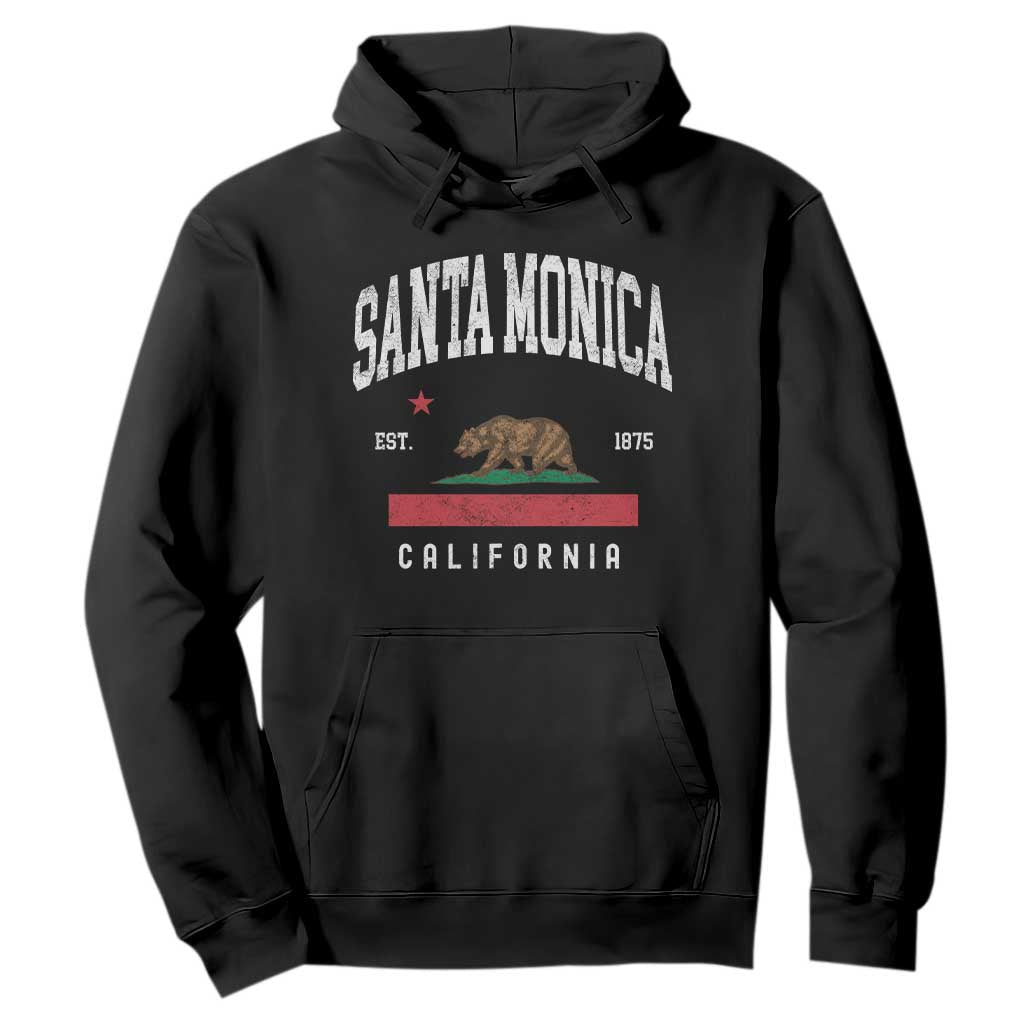 Santa Monica California Flag CA Vintage Established Sports Hoodie TS14 Black Print Your Wear