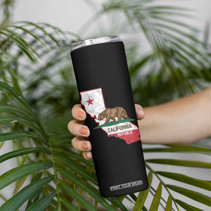 California Republic Cali Map Flag Distressed Style Skinny Tumbler TS14 Print Your Wear
