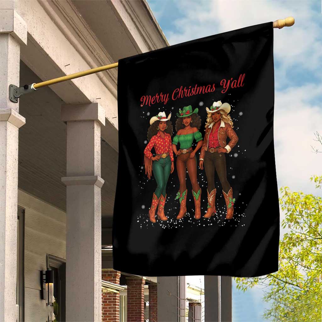 Black African American Cowgirl Christmas Garden Flag Retro Western Howdy TS14 Print Your Wear