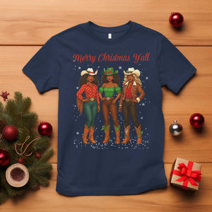 Black African American Cowgirl Christmas T Shirt Retro Western Howdy TS14 Navy Print Your Wear