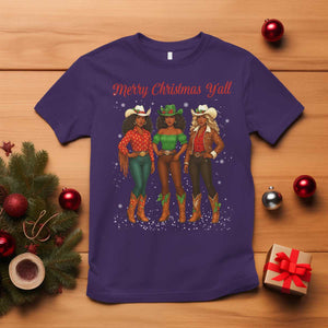 Black African American Cowgirl Christmas T Shirt Retro Western Howdy TS14 Purple Print Your Wear