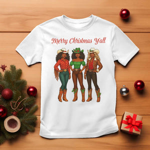 Black African American Cowgirl Christmas T Shirt Retro Western Howdy TS14 White Print Your Wear