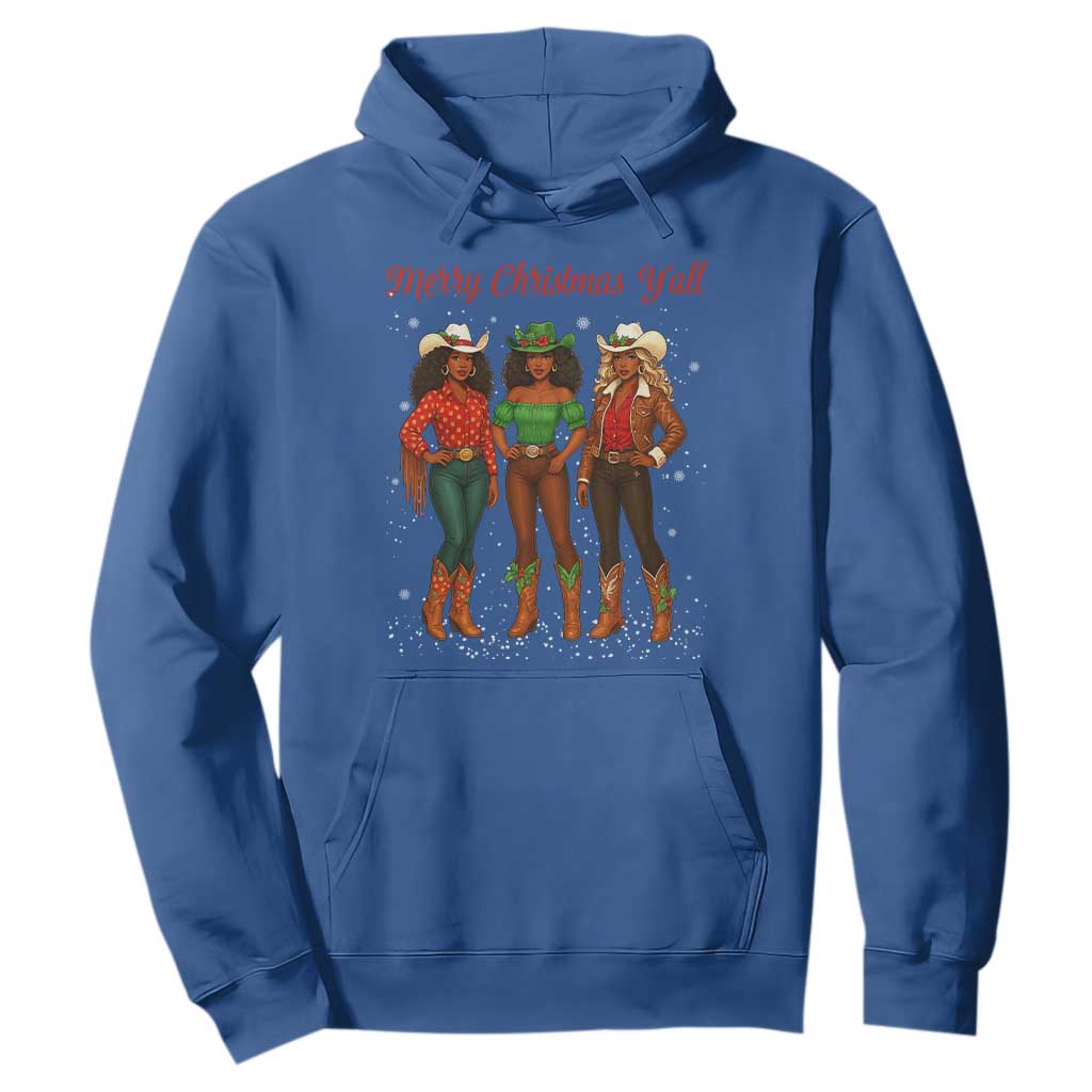 Black African American Cowgirl Christmas Hoodie Retro Western Howdy TS14 Royal Blue Print Your Wear