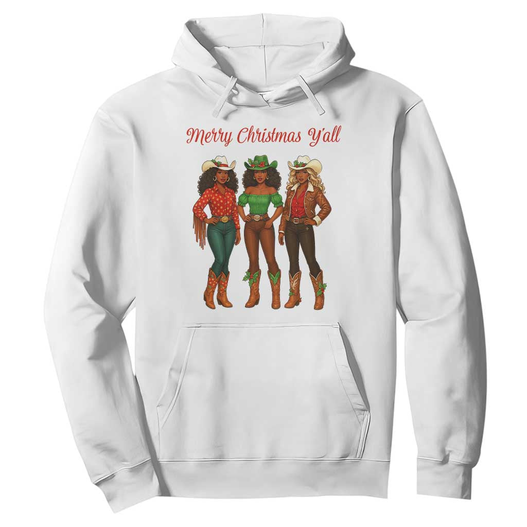 Black African American Cowgirl Christmas Hoodie Retro Western Howdy TS14 White Print Your Wear