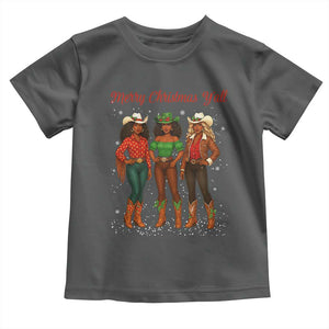 Black African American Cowgirl Christmas Toddler T Shirt Retro Western Howdy TS14 Dark Heather Print Your Wear