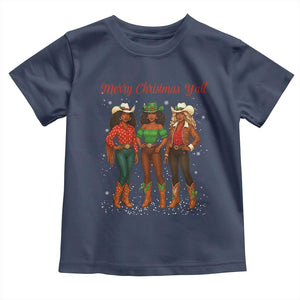 Black African American Cowgirl Christmas Toddler T Shirt Retro Western Howdy TS14 Navy Print Your Wear