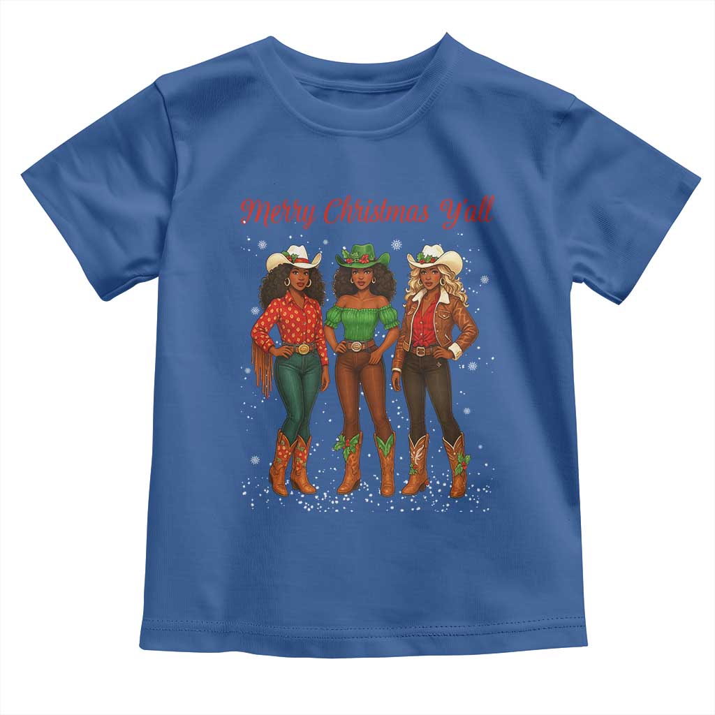 Black African American Cowgirl Christmas Toddler T Shirt Retro Western Howdy TS14 Royal Blue Print Your Wear