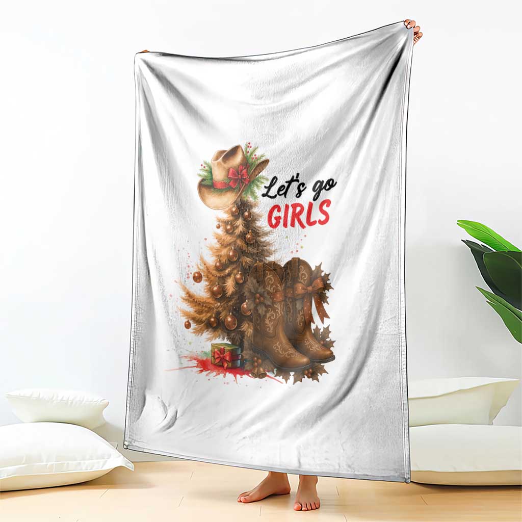 Christmas Cowgirl Boots Throw Blanket Western Cowboy Hat Howdy TS14 Print Your Wear