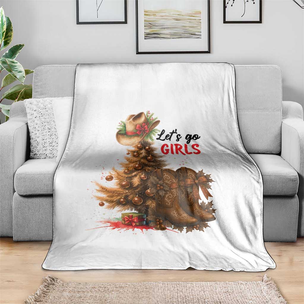 Christmas Cowgirl Boots Throw Blanket Western Cowboy Hat Howdy TS14 Print Your Wear