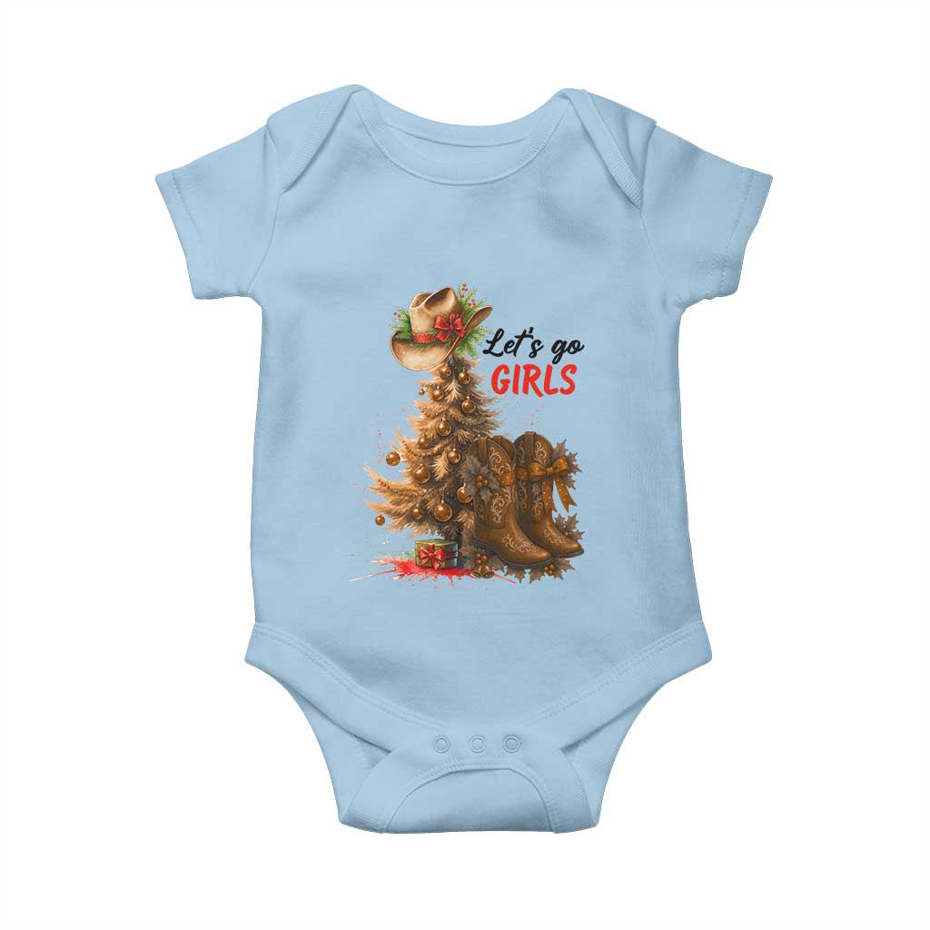 Christmas Cowgirl Boots Baby Onesie Western Cowboy Hat Howdy TS14 Light Blue Print Your Wear