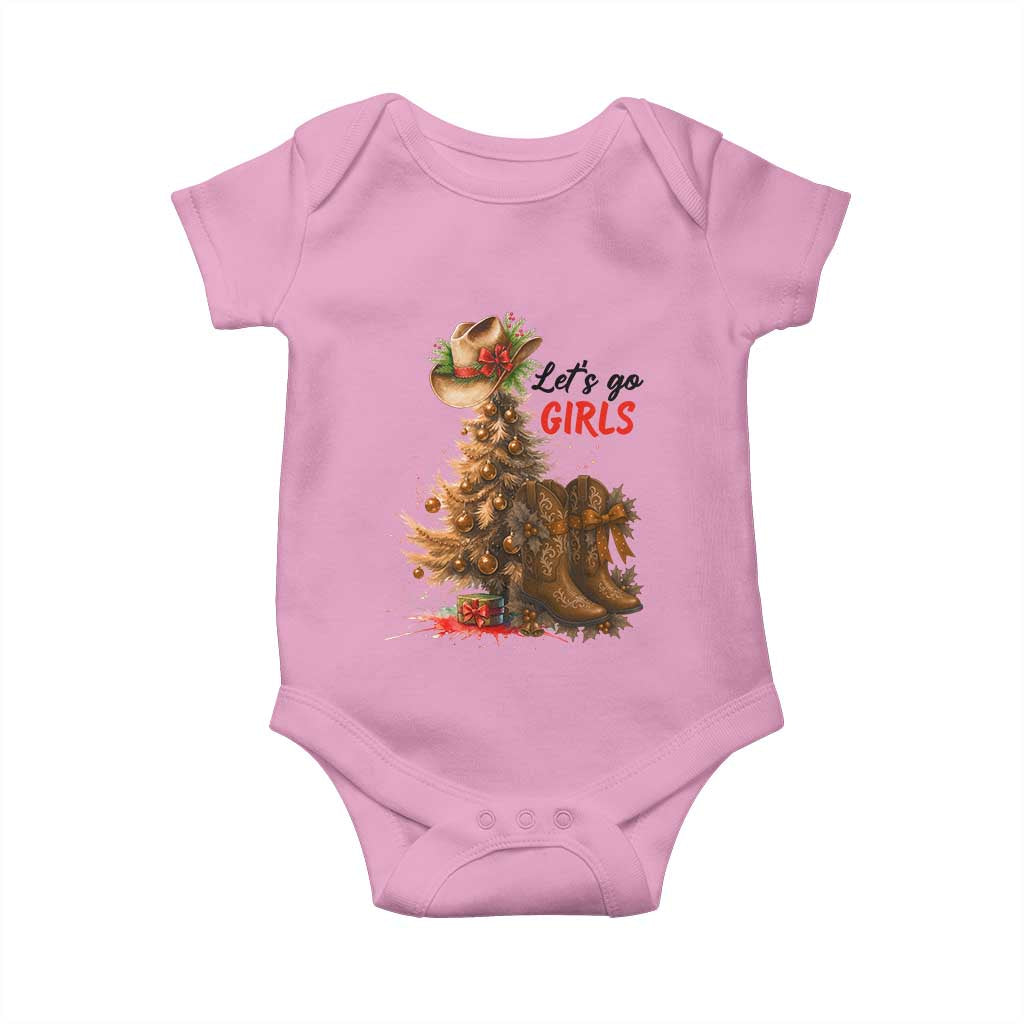 Christmas Cowgirl Boots Baby Onesie Western Cowboy Hat Howdy TS14 Light Pink Print Your Wear