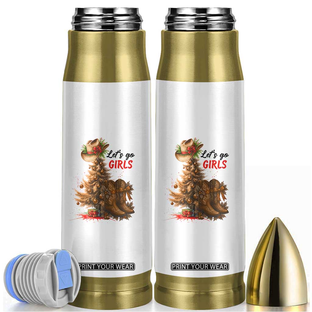 Christmas Cowgirl Boots Bullet Tumbler Western Cowboy Hat Howdy TS14 White Print Your Wear