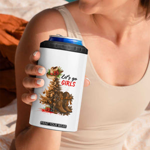 Christmas Cowgirl Boots 4 in 1 Can Cooler Tumbler Western Cowboy Hat Howdy - Print Your Wear
